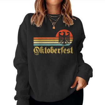 Vintage Oktoberfest German Flag Beer Drinking Women Sweatshirt - Seseable