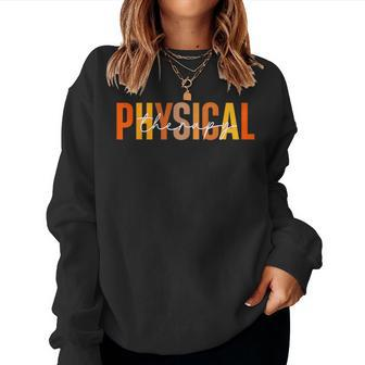 Vintage Physical Therapy Fall Vibes Autumn Thanksgiving Women Sweatshirt - Seseable