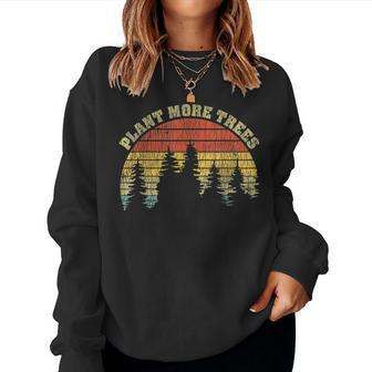 Vintage Plant More Trees Save Our Climate Change Earth Day Women Crewneck Graphic Sweatshirt - Thegiftio UK