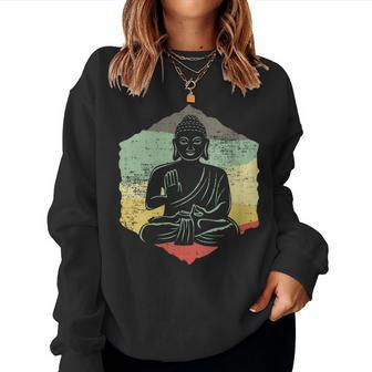 Vintage Retro Style Buddha Meditation Idea Women Sweatshirt | Mazezy