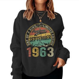 Vintage September 1963 60 Year Old 60Th Birthday Women Women Sweatshirt - Seseable