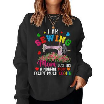 Vintage I Am A Sewing Mom Definition Much Cooler Floral Women Sweatshirt | Mazezy