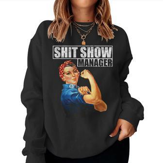 Vintage SHIT Show Manager Mom Boss Supervisor Women Sweatshirt | Mazezy