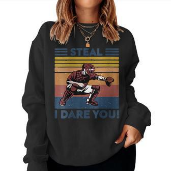 Vintage Steal I Dares You Baseball T Women Sweatshirt | Mazezy