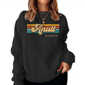 Vintage Sunset Stripes Anutt Missouri Women Sweatshirt | Mazezy