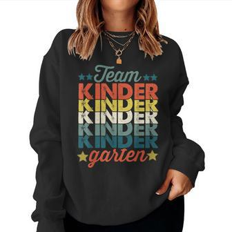 Vintage Team Kindergarten Back To School Teacher Kids Women Sweatshirt | Mazezy