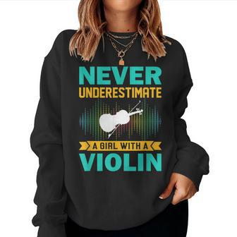 Violin Never Underestimate A Girl With A Violin Women Sweatshirt - Monsterry AU