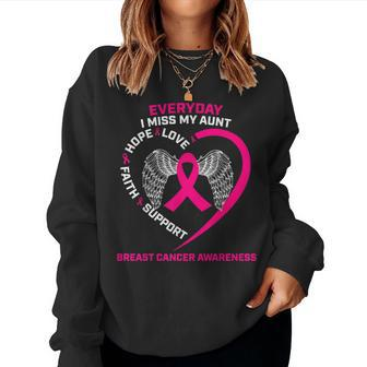 I Wear Pink In Memory Of My Aunt Breast Cancer Awareness Women Sweatshirt - Monsterry UK