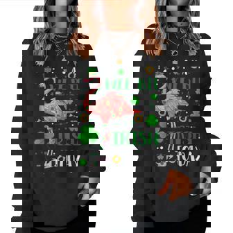 A Wee Bit Irish Today Leprechaun Flamingo St Patricks Day Women Sweatshirt | Mazezy