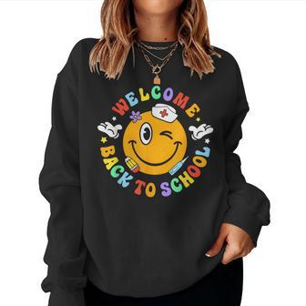 Welcome Back To School Nurse Life Teacher Women Girl Women Crewneck Graphic Sweatshirt - Monsterry