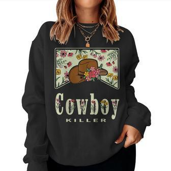 Western Floral Cowboy Killers Cowboy Hat Cowgirl Women Sweatshirt | Mazezy