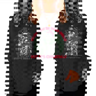 When Youre Dead Inside But Its Christmas Skeleton Coffe Women Sweatshirt | Mazezy