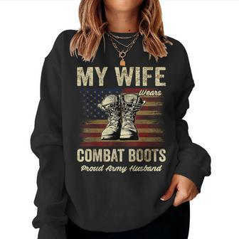 My Wife Wears Combat Boots Proud Army Husband Veteran Wife Women Sweatshirt | Mazezy