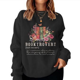 Wildflower Booktrovert Definition Book Lover Bookish Library Women Sweatshirt - Seseable