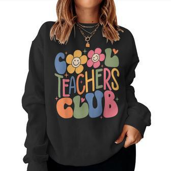 Women Teacher Cool Teachers Club Back To School Women Crewneck Graphic Sweatshirt - Seseable