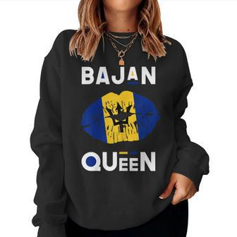 Womens Bajan Queen Barbados Flag Lips Barbadian Pride Women Crewneck Graphic Sweatshirt - Thegiftio UK