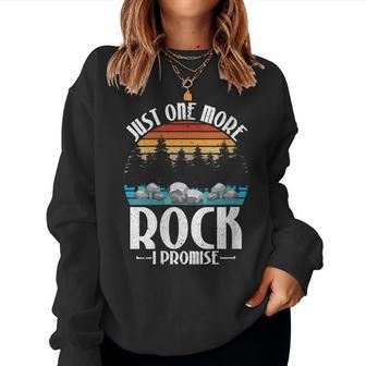 Womens Just One More Rock I Promise Rock Collector Geologist Women Crewneck Graphic Sweatshirt - Thegiftio UK