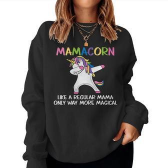 Womens Mamacorn Like A Regular Mama Only Way More Magical Present Women Crewneck Graphic Sweatshirt - Thegiftio UK