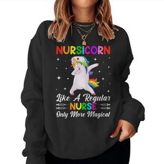 Womens Nursicorn Like A Regular Nurse More Magical - Hospital Women Crewneck Graphic Sweatshirt - Thegiftio UK