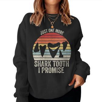 Womens Retro Fossil Th Just One More Shark Tooth I Promise Women Crewneck Graphic Sweatshirt - Thegiftio UK