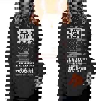 Womens Vet Bod Like Dad Bod But More Back Pain Veteran Women Crewneck Graphic Sweatshirt - Thegiftio UK