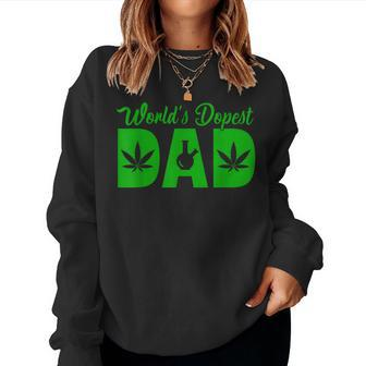 Worlds Dopest Dad Marijuana Bong Weed Graphic Men Women Sweatshirt | Mazezy
