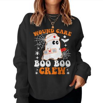 Wound Care Boo Boo Crew Nurse Ghost Halloween Women Sweatshirt - Monsterry CA