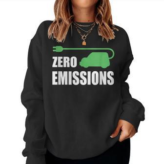 Zero Emissions Ev Car Driver Electric Cars Cars Women Sweatshirt | Mazezy