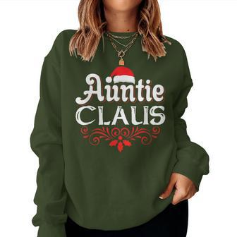 Auntie Claus Santa Pun Parody Soon To Be Aunt Xmas Party Women Sweatshirt - Monsterry