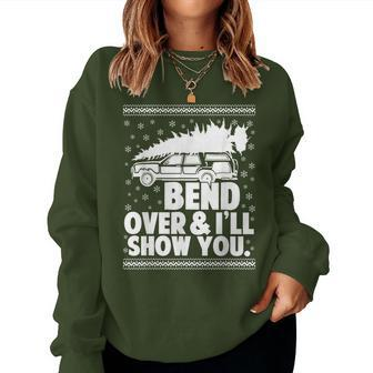 Bend Over And Ill Show You Merry Christmas Tree Women Women Sweatshirt - Seseable