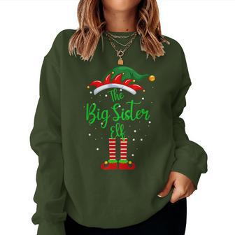 Big Sister Elf Matching Family Group Christmas Party Pajama Women Sweatshirt - Monsterry AU