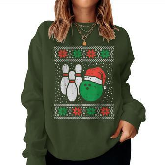 Bowling Ugly Christmas Sweater Sport Bowls Xmas Women Sweatshirt - Seseable