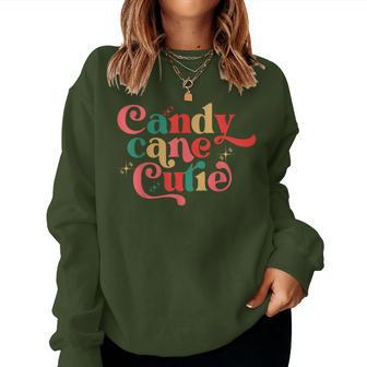 Candy Cane Cutie Christmas Boys Girls Xmas Pajama Women Sweatshirt | Mazezy