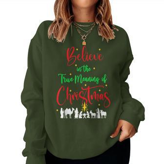 Christian Jesus Nativity Christmas Blessings Women Sweatshirt - Seseable