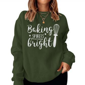 Christmas Baking Spirits Bright Cute Christmas Women Sweatshirt - Seseable