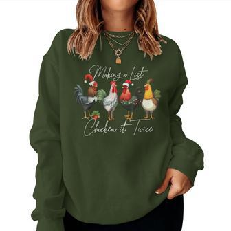 Christmas Chicken Lover Xmas Santa Hat Farm Women Sweatshirt - Thegiftio UK