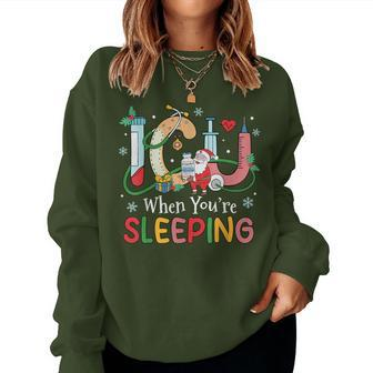 Christmas Icu Nurse Crew Santa Icu When Your're Sleeping Women Sweatshirt - Thegiftio UK
