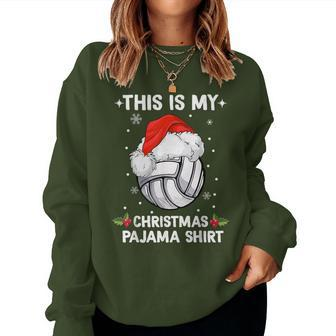 This Is My Christmas Pajama Volleyball Christmas Girls Women Sweatshirt - Monsterry CA
