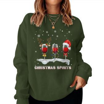 Christmas Spirits Wine Bubbly Martinis T Women Sweatshirt | Mazezy