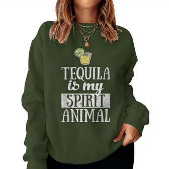 Christmas Tequila Drinking Tequila Is My Spirit Animal Women Sweatshirt - Monsterry DE