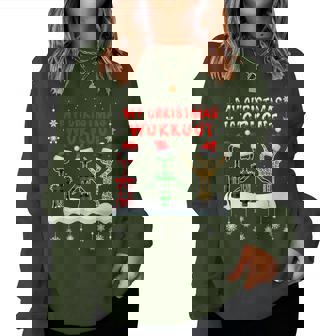 Christmas Workout Wine Bottle Opener Wine Lover Xmas Women Sweatshirt | Mazezy