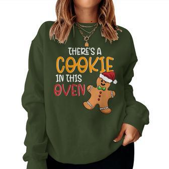Cookie In The Oven Cute Christmas Mom Pregnancy Announcement Women Sweatshirt | Mazezy