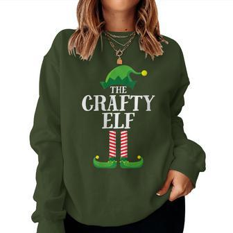 Crafty Elf Matching Family Group Christmas Party Women Sweatshirt - Monsterry