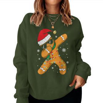 Dabbing Gingerbread Christmas Pajama Boys Girls Women Sweatshirt - Monsterry
