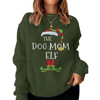 Dog Mom Elf Family Matching Christmas Group Dog Lover Women Sweatshirt - Thegiftio UK