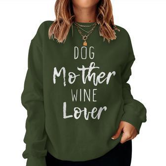 Dog Mother Wine Lover Cute Mom Drinking Christmas Women Sweatshirt | Mazezy CA