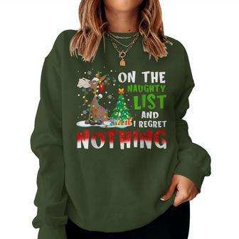 Donkey Christmas On The Naughty List And I Regret Nothing Women Sweatshirt - Seseable
