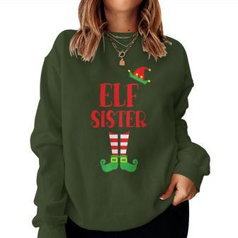 Elf Sister Christmas Season Brother Sister Women Sweatshirt | Mazezy