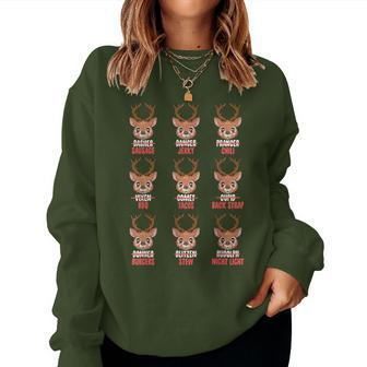 Christmas Deer Bow Hunting Santa Hunter Women Sweatshirt | Mazezy
