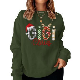 Gigi Claus Reindeer Christmas Idea For Grandma Nana Mimi Women Sweatshirt | Mazezy